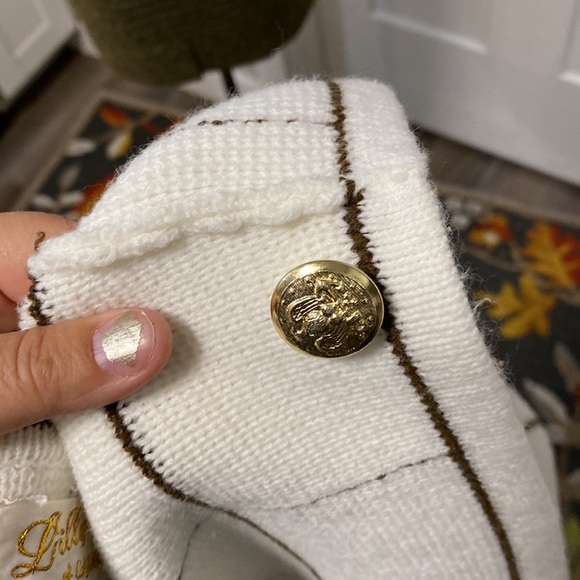 LILLY OF CALIFORNIA VINTAGE CREAM SWEATER JACKET LARGE - Picture 16 of 16